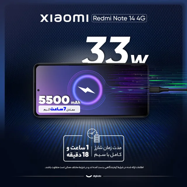 گوشی موبایل شیائومی مدل Redmi Note 14 4G دو سیم کارت ظرفیت 256 گیگابایت و رم 8 گیگابایت 102450652